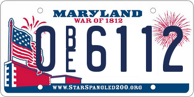 MD license plate 0BE6112