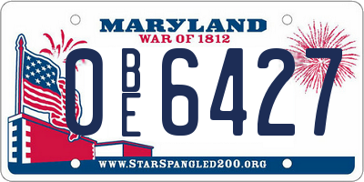 MD license plate 0BE6427