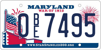 MD license plate 0BE7495