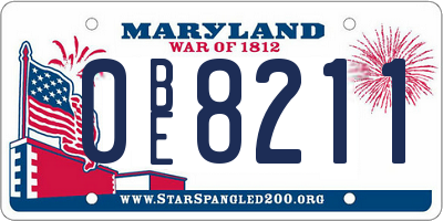 MD license plate 0BE8211