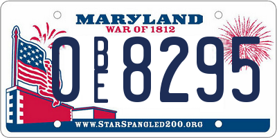 MD license plate 0BE8295