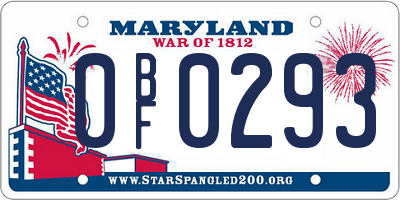 MD license plate 0BF0293