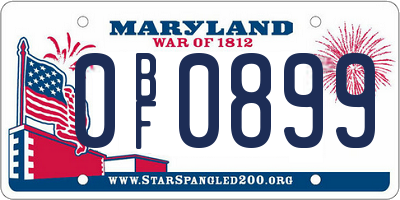 MD license plate 0BF0899