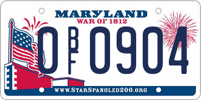 MD license plate 0BF0904