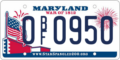 MD license plate 0BF0950