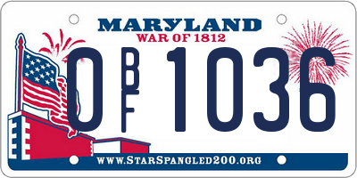 MD license plate 0BF1036