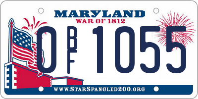 MD license plate 0BF1055