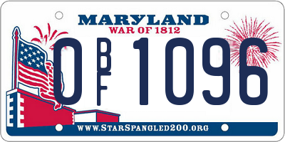MD license plate 0BF1096