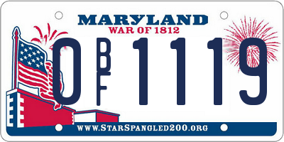 MD license plate 0BF1119