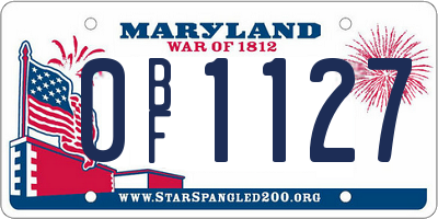 MD license plate 0BF1127