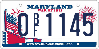 MD license plate 0BF1145