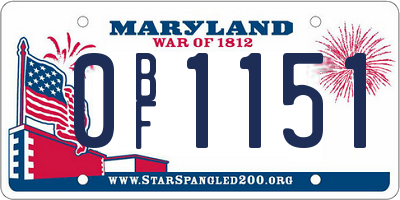 MD license plate 0BF1151