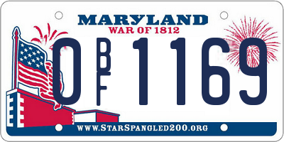 MD license plate 0BF1169