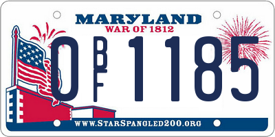 MD license plate 0BF1185