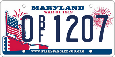 MD license plate 0BF1207