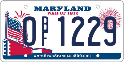 MD license plate 0BF1229
