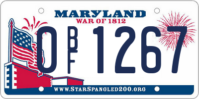 MD license plate 0BF1267