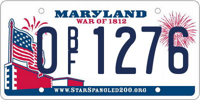 MD license plate 0BF1276