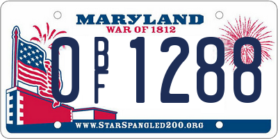 MD license plate 0BF1288