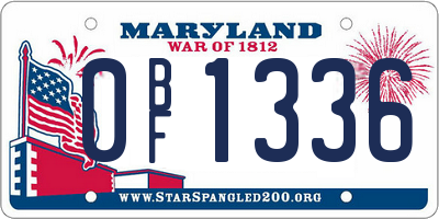 MD license plate 0BF1336
