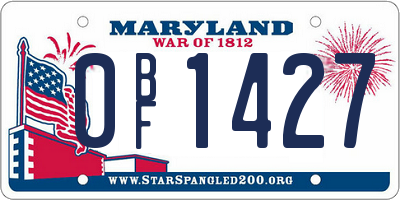 MD license plate 0BF1427