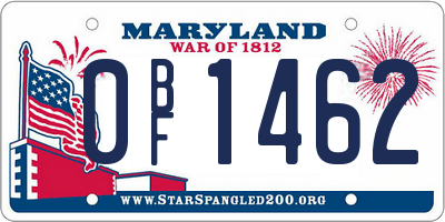 MD license plate 0BF1462