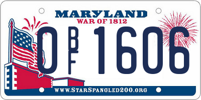 MD license plate 0BF1606