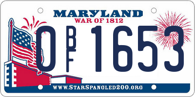 MD license plate 0BF1653