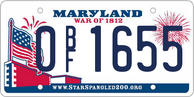 MD license plate 0BF1655