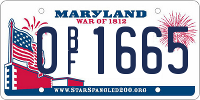 MD license plate 0BF1665