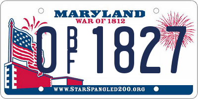 MD license plate 0BF1827