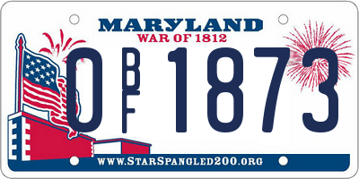 MD license plate 0BF1873