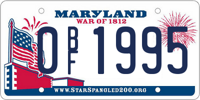 MD license plate 0BF1995