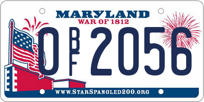 MD license plate 0BF2056