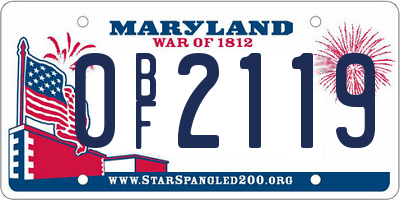 MD license plate 0BF2119