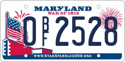 MD license plate 0BF2528