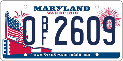 MD license plate 0BF2609
