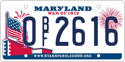 MD license plate 0BF2616