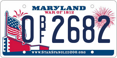 MD license plate 0BF2682