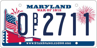 MD license plate 0BF2711