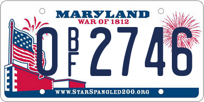 MD license plate 0BF2746