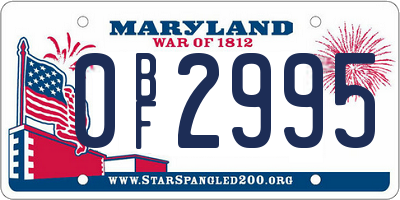 MD license plate 0BF2995