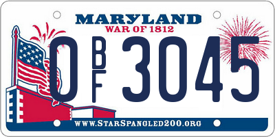 MD license plate 0BF3045
