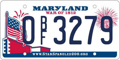 MD license plate 0BF3279