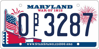 MD license plate 0BF3287