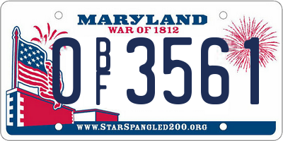 MD license plate 0BF3561