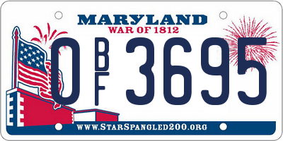 MD license plate 0BF3695