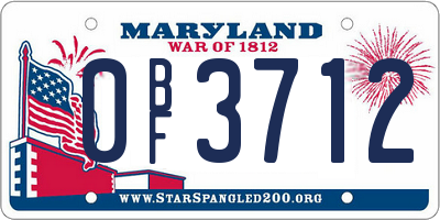 MD license plate 0BF3712