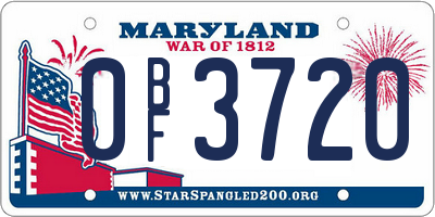 MD license plate 0BF3720