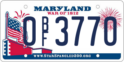 MD license plate 0BF3770
